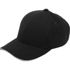 Recycled Twill Ball Cap with Contrast Split Peak Transfer - Black/White - Left Angle 2