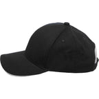 Recycled Twill Ball Cap with Contrast Split Peak Transfer - Black/White - Left Angle