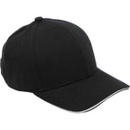 Recycled Twill Ball Cap with Contrast Split Peak Transfer - Black/White - Right Angle