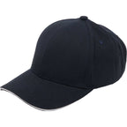Recycled Twill Ball Cap with Contrast Split Peak Transfer - Navy/White - Left Angle 2