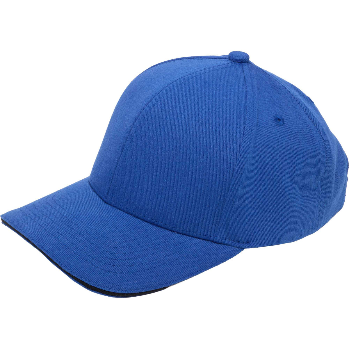 Recycled Twill Ball Cap with Contrast Split Peak Transfer - New Royal/Black - Left Angle 2