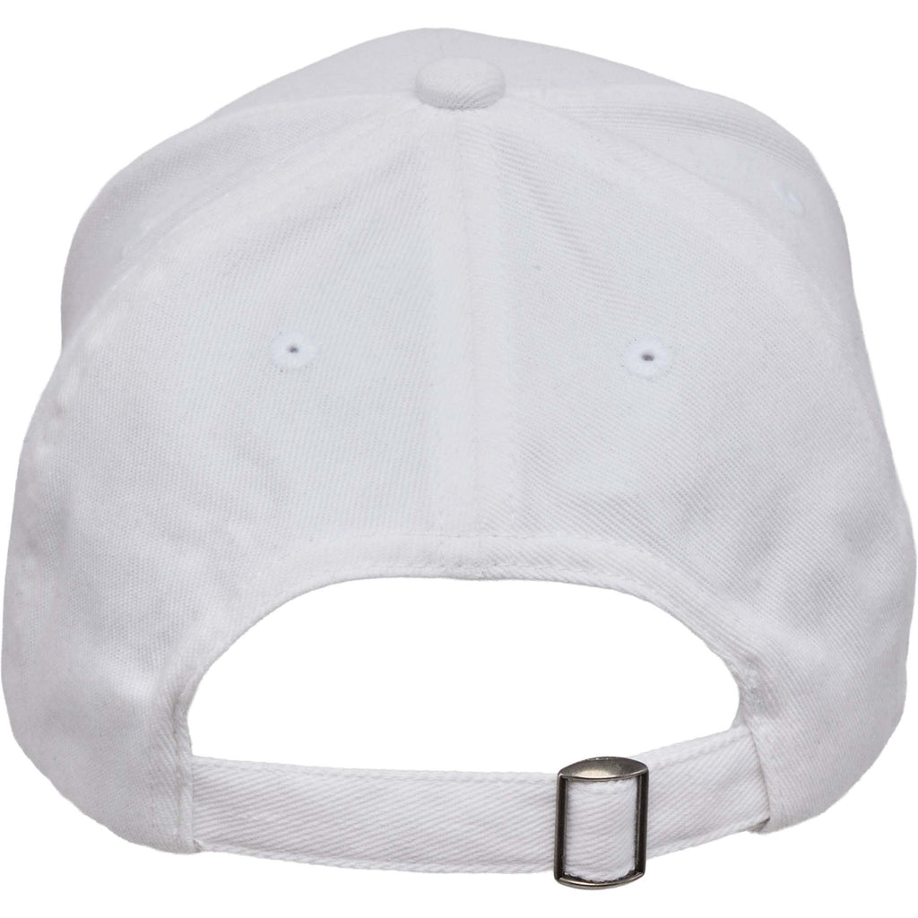 Recycled Twill Ball Cap with Contrast Split Peak Transfer - White/Black - Back