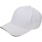 Recycled Twill Ball Cap with Contrast Split Peak Transfer - White/Black - Left Angle 2
