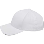 Recycled Twill Ball Cap with Contrast Split Peak Transfer - White/Black - Left Angle