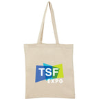 Recycled Twill Convention Tote, 6 oz Transfer - Natural - Front