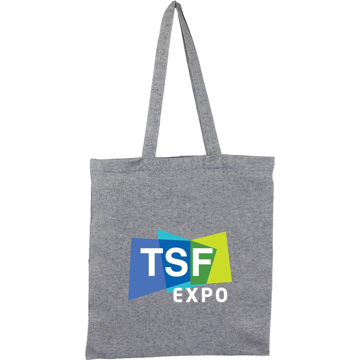 Recycled Twill Convention Tote, 6 oz Transfer - Navy - Front