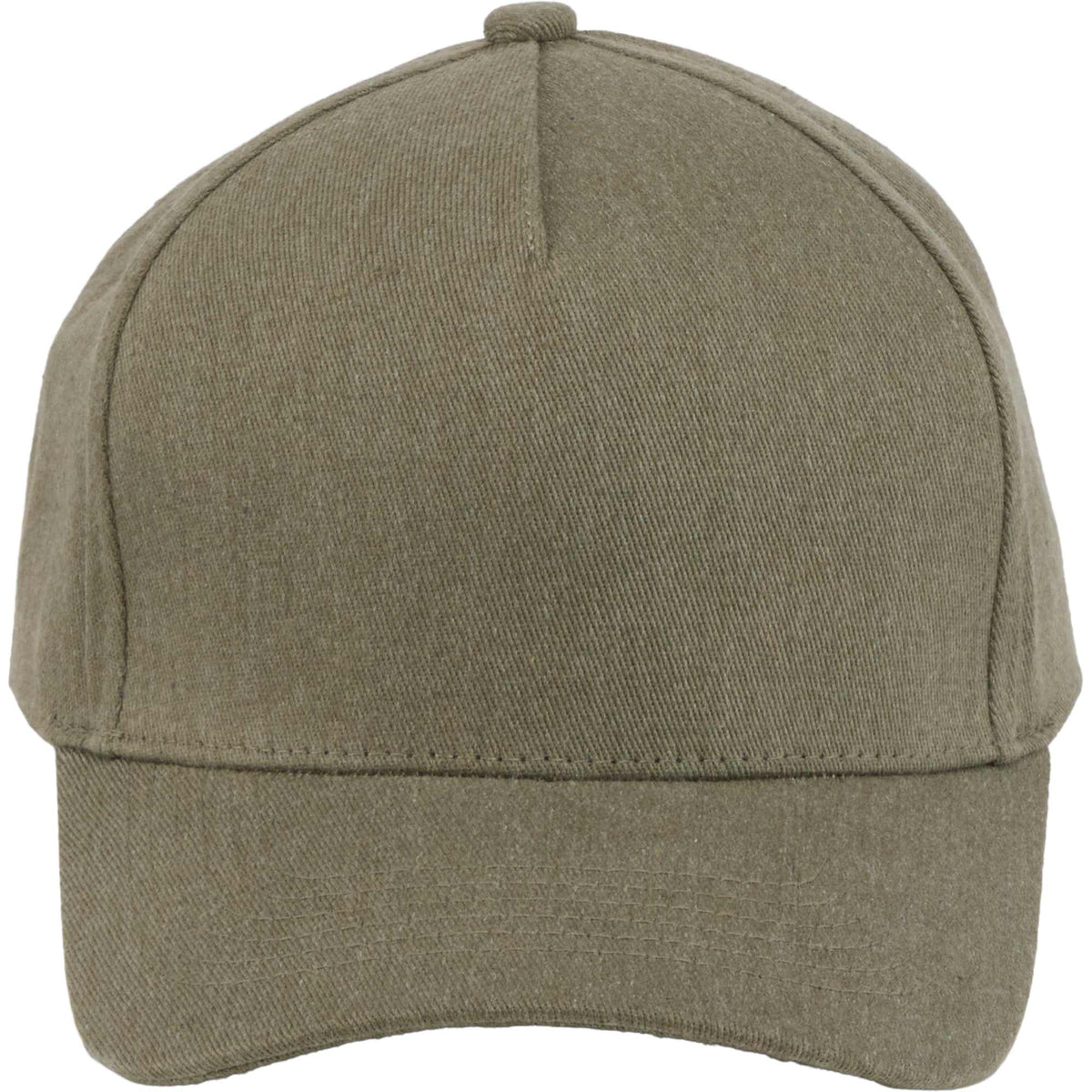 Recycled Twill Five Panel Ball Cap Embroidery - Olive - Front