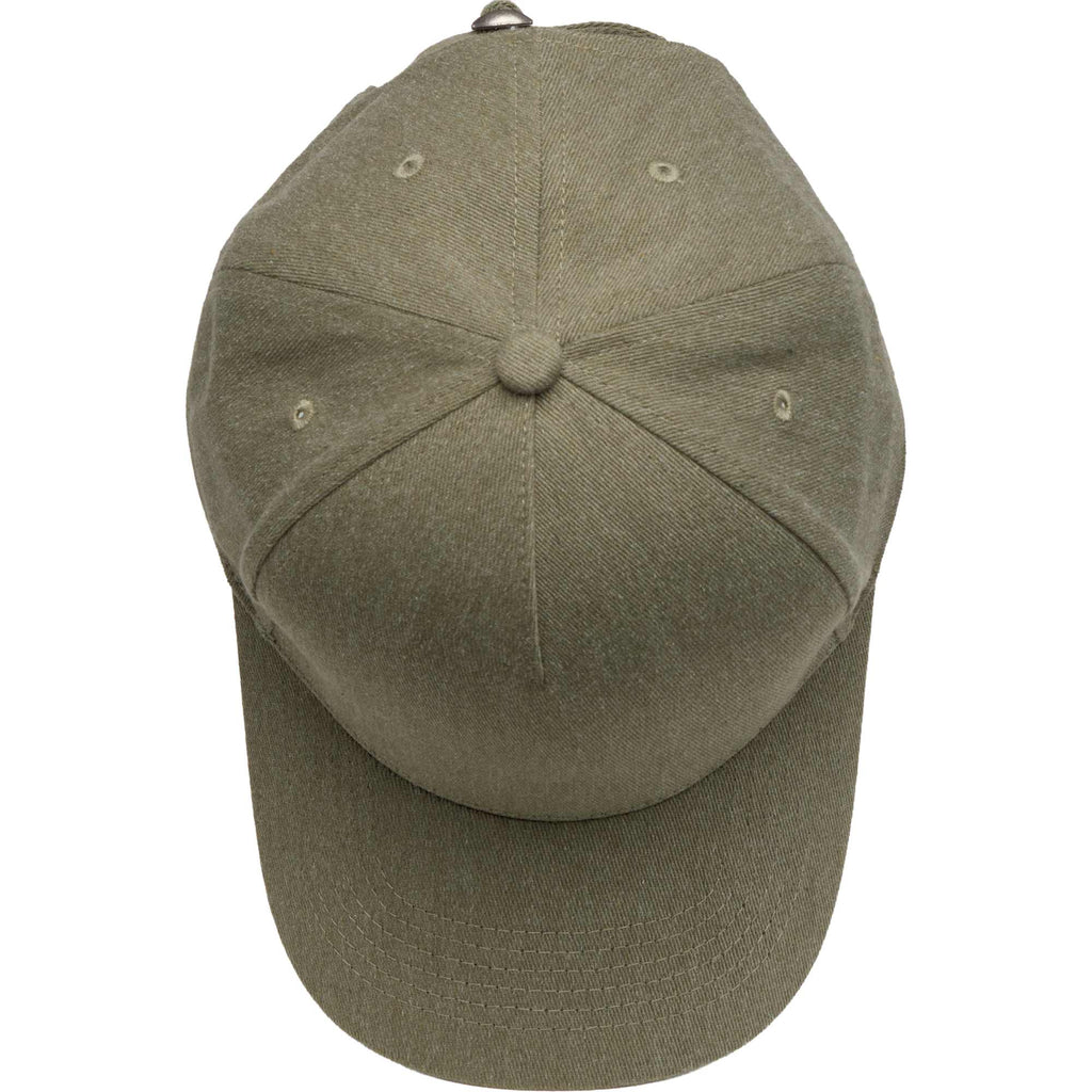 Recycled Twill Five Panel Ball Cap Embroidery - Olive - Top