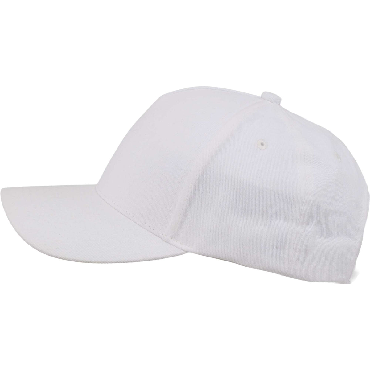 Recycled Twill Five Panel Ball Cap Embroidery - White - Left Angle