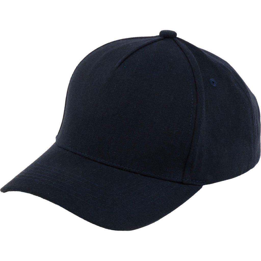 Recycled Twill Five Panel Ball Cap Transfer - Navy - Left Angle