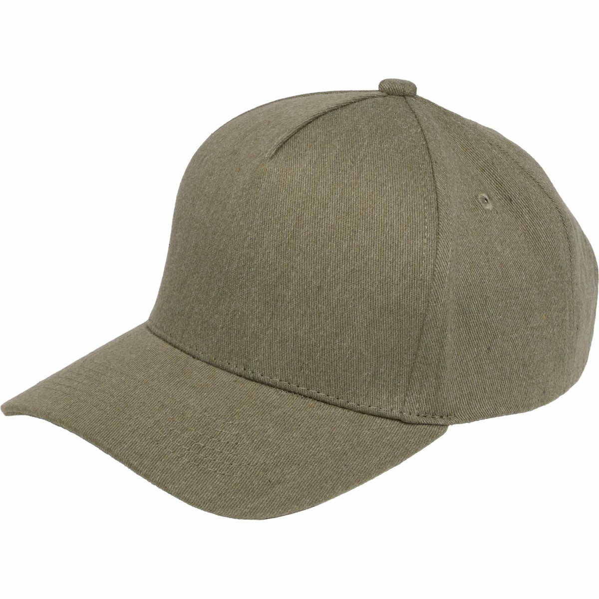 Recycled Twill Five Panel Ball Cap Transfer - Olive - Left Angle