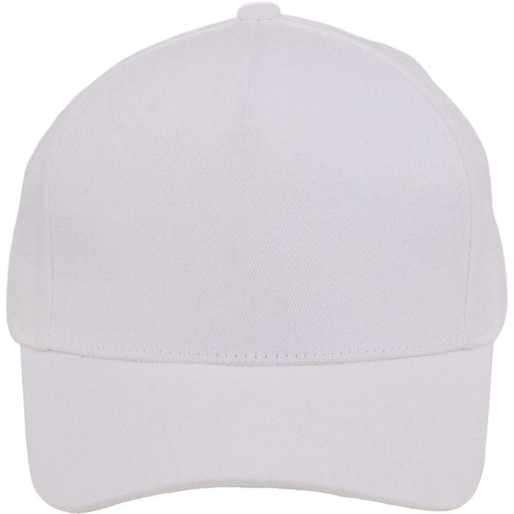 Recycled Twill Five Panel Ball Cap Transfer - White - Front