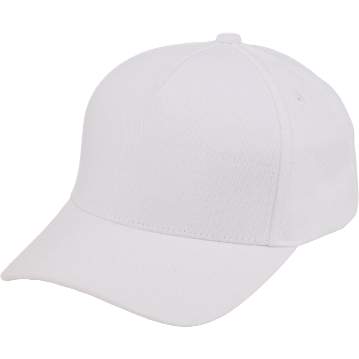 Recycled Twill Five Panel Ball Cap Transfer - White - Left Angle 2
