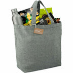 Recycled Twill Grocery Tote with Bottom Board, 5 oz - Dark Green - Photo 2