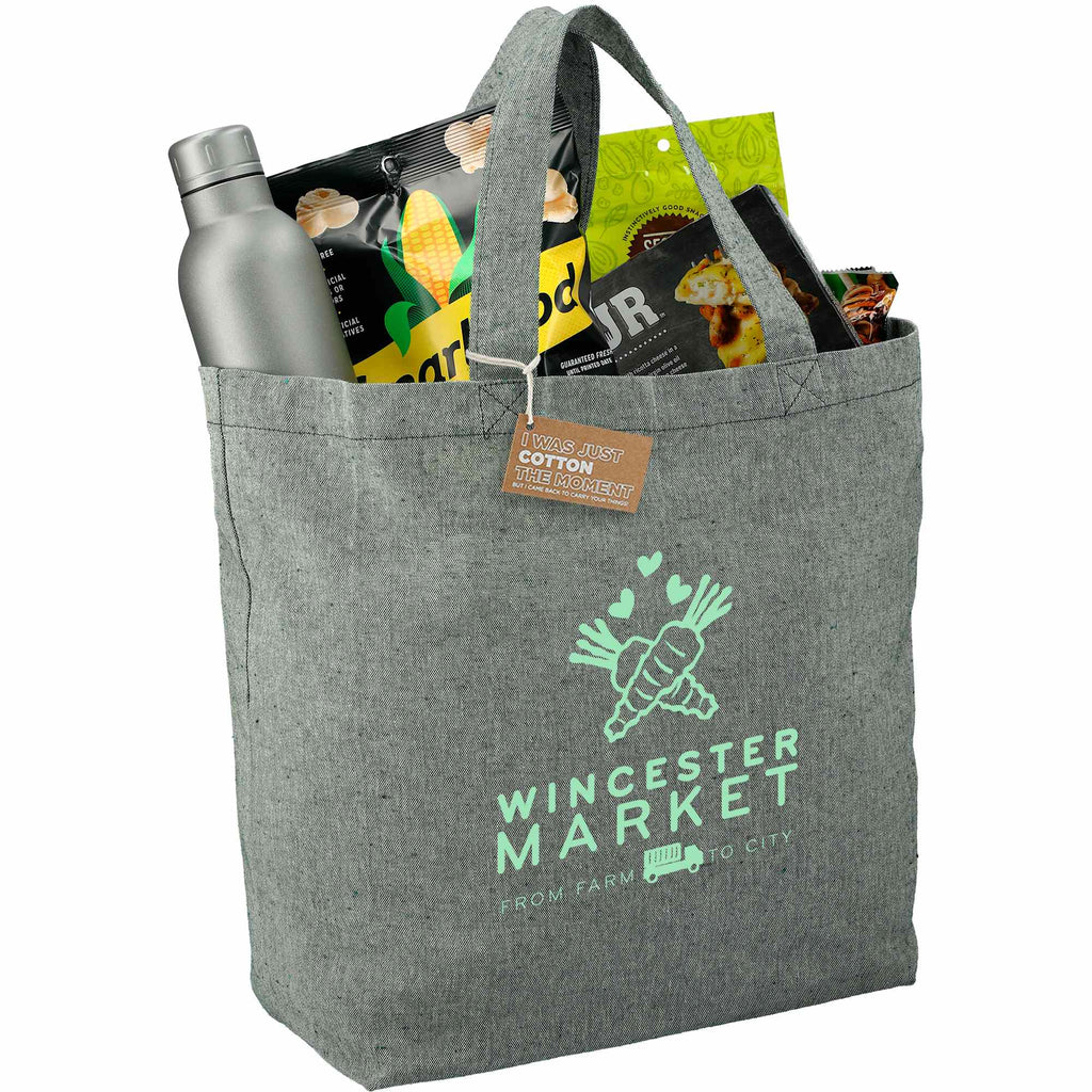 Recycled Twill Grocery Tote with Bottom Board, 5 oz - Dark Green - Photo