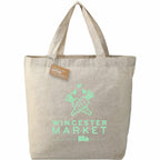 Recycled Twill Grocery Tote with Bottom Board, 5 oz - Natural - Front