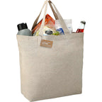 Recycled Twill Grocery Tote with Bottom Board, 5 oz - Natural - Photo 2