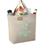 Recycled Twill Grocery Tote with Bottom Board, 5 oz - Natural - Photo