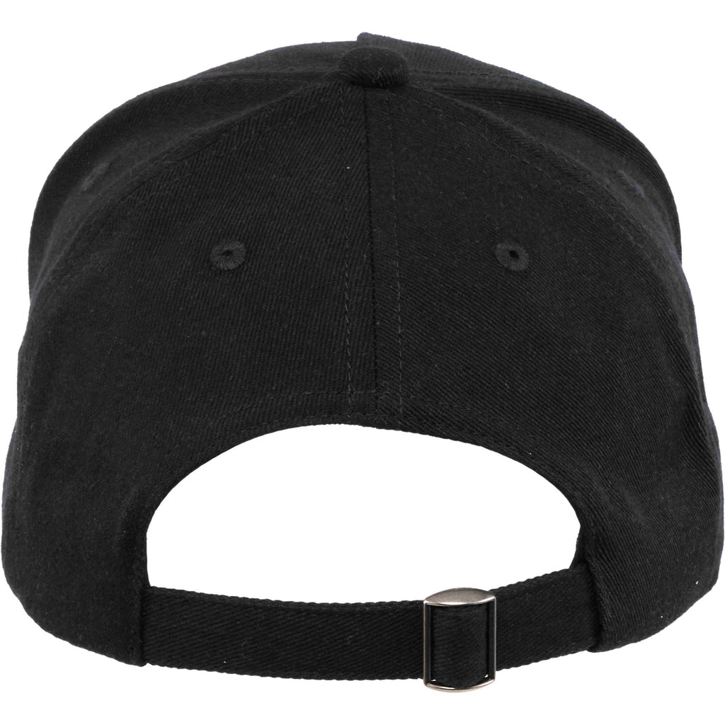 Recycled Twill Six Panel Ball Cap Transfer - Black - Back