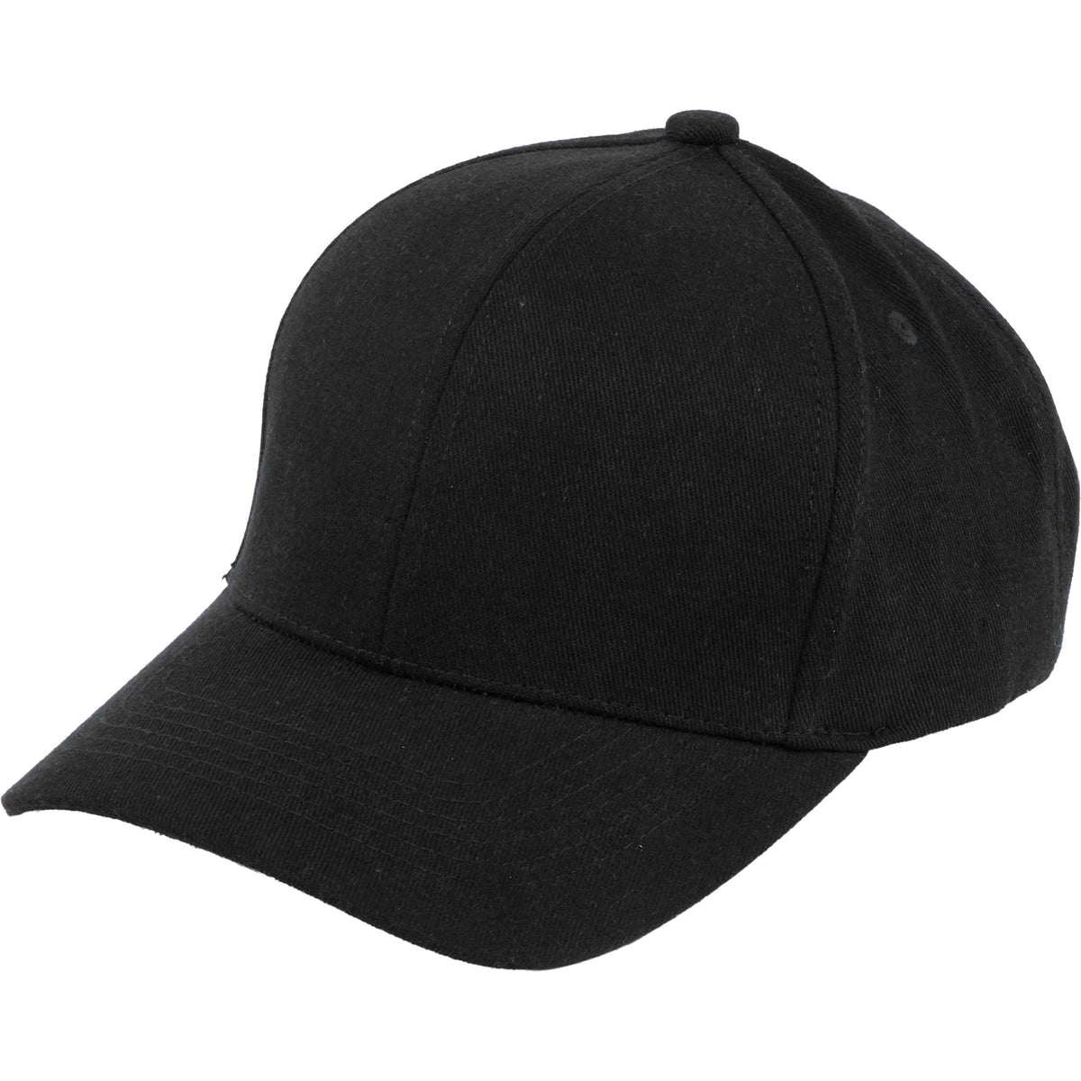Recycled Twill Six Panel Ball Cap Transfer - Black - Left Angle 2