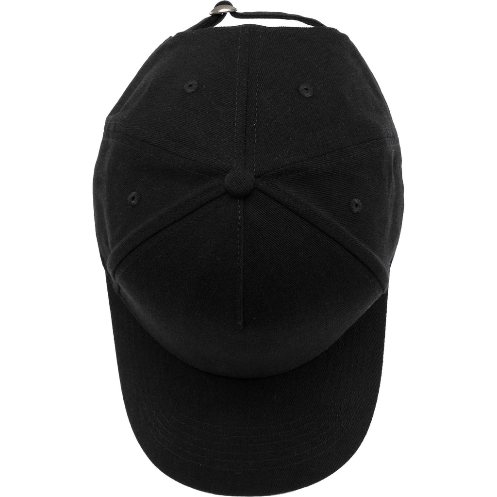 Recycled Twill Six Panel Ball Cap Transfer - Black - Top