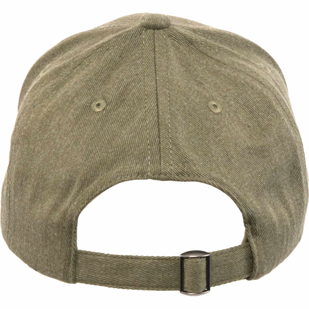 Recycled Twill Six Panel Ball Cap Transfer - Olive - Back