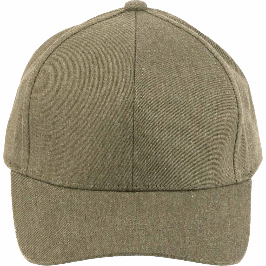Recycled Twill Six Panel Ball Cap Transfer - Olive - Front