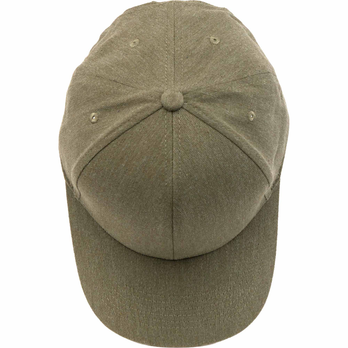Recycled Twill Six Panel Ball Cap Transfer - Olive - Top