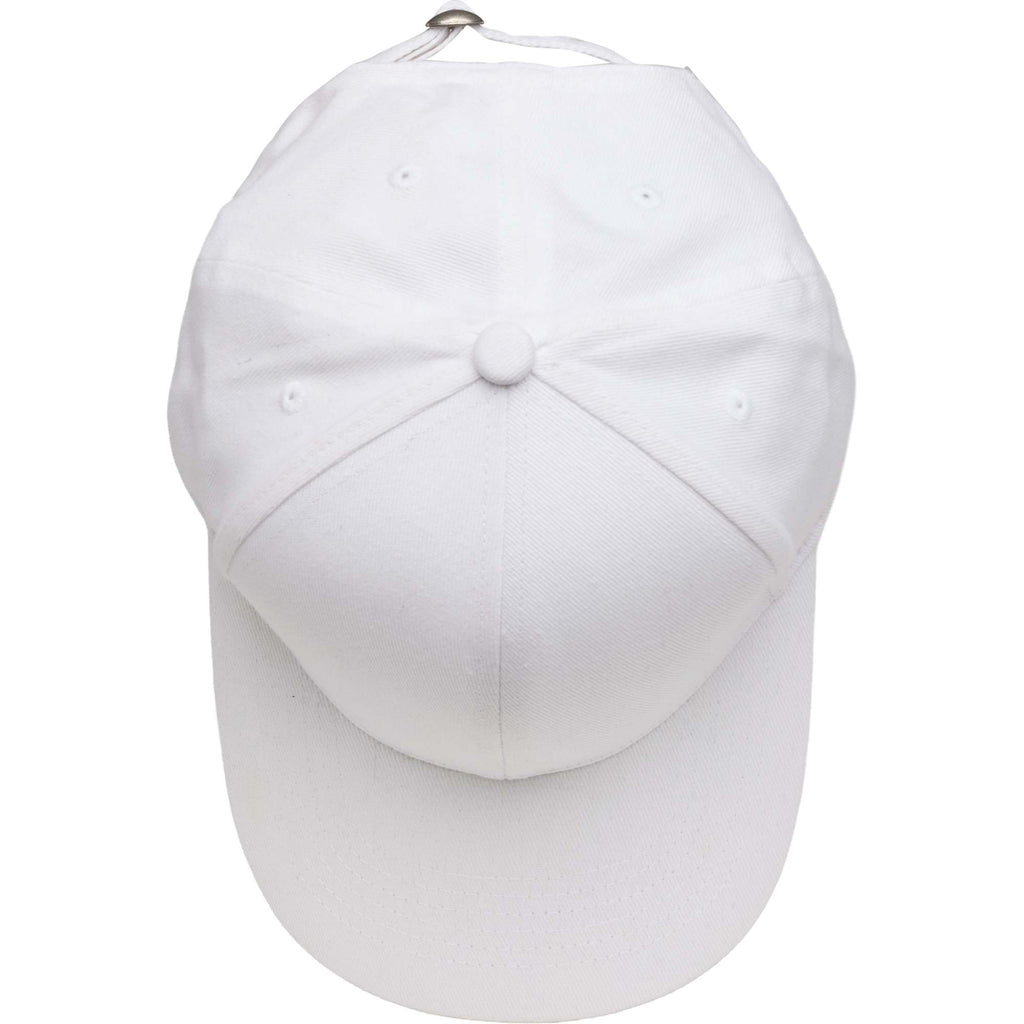 Recycled Twill Six Panel Ball Cap Transfer - White - Top