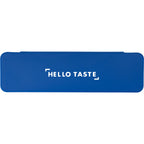Recycled Utensil Set with Case and Silicone Straw - Blue - Front