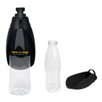 Recycled Water Bottle and Dispensing Bowl, 21 oz - Clear with Black - Colorbrite