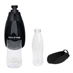 Recycled Water Bottle and Dispensing Bowl, 21 oz - Clear with Black - Silk Screen