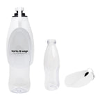 Recycled Water Bottle and Dispensing Bowl, 21 oz - White - Silk Screen