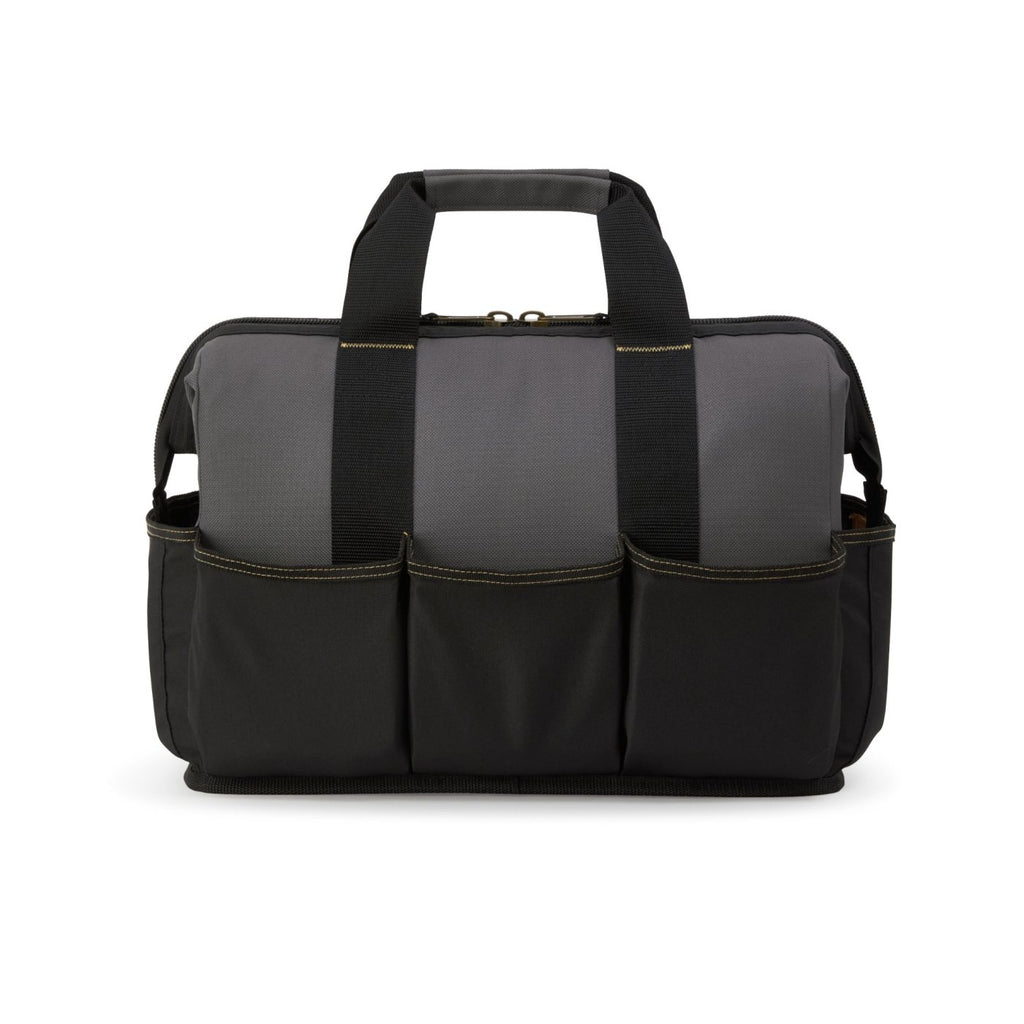 Recycled Wide Mouth Tool Bag with Shoulder Strap Transfer - Dark Grey - View 6