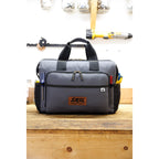 Recycled Wide Mouth Tool Bag with Shoulder Strap Transfer - Dark Grey - View 9