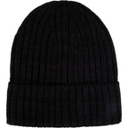 Recycled Wool Blend Beanie Embroidery - Black - Front 2