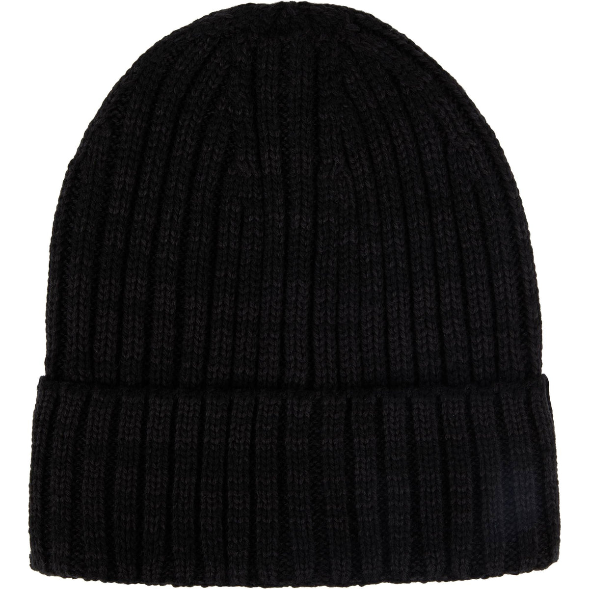 Recycled Wool Blend Beanie Embroidery - Black - Front 2