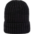 Recycled Wool Blend Beanie Embroidery - Black - Front