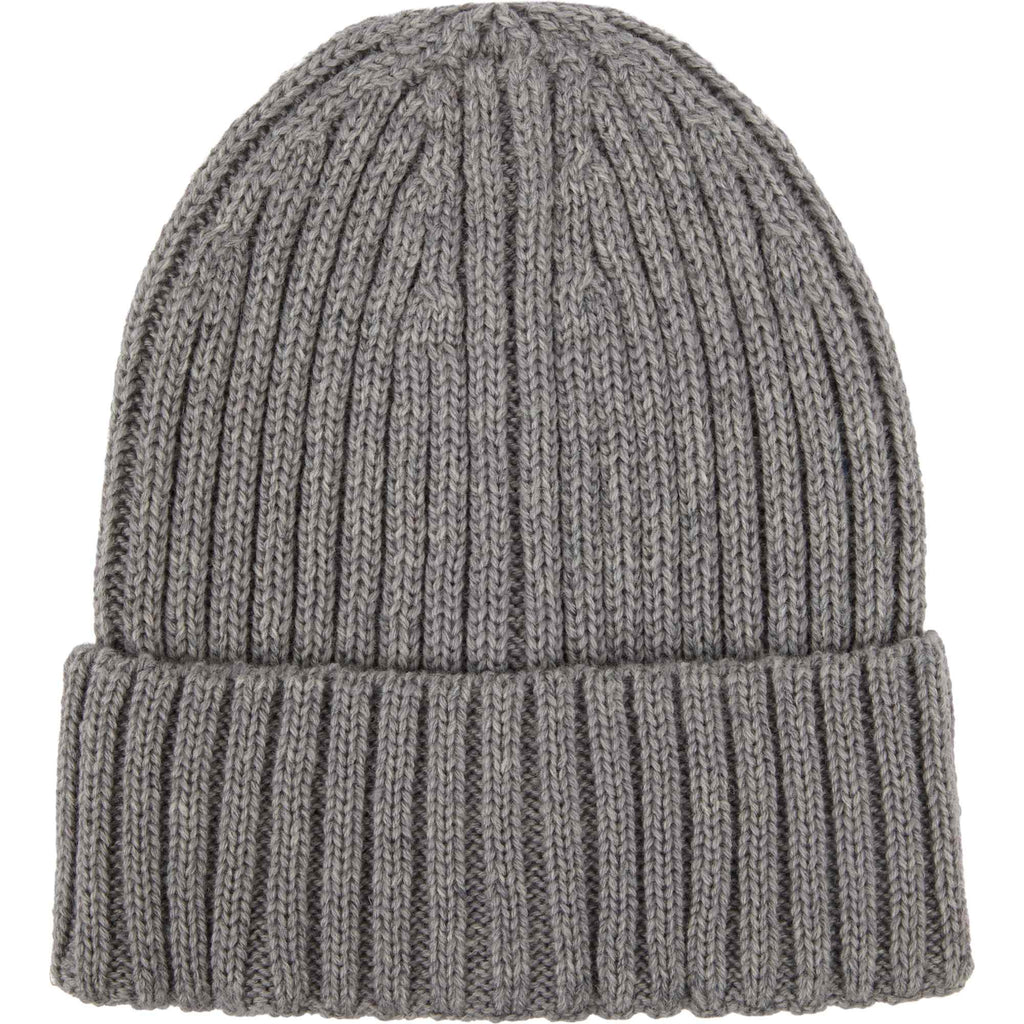 Recycled Wool Blend Beanie Embroidery - Silver - Front 2