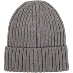 Recycled Wool Blend Beanie Embroidery - Silver - Front 2