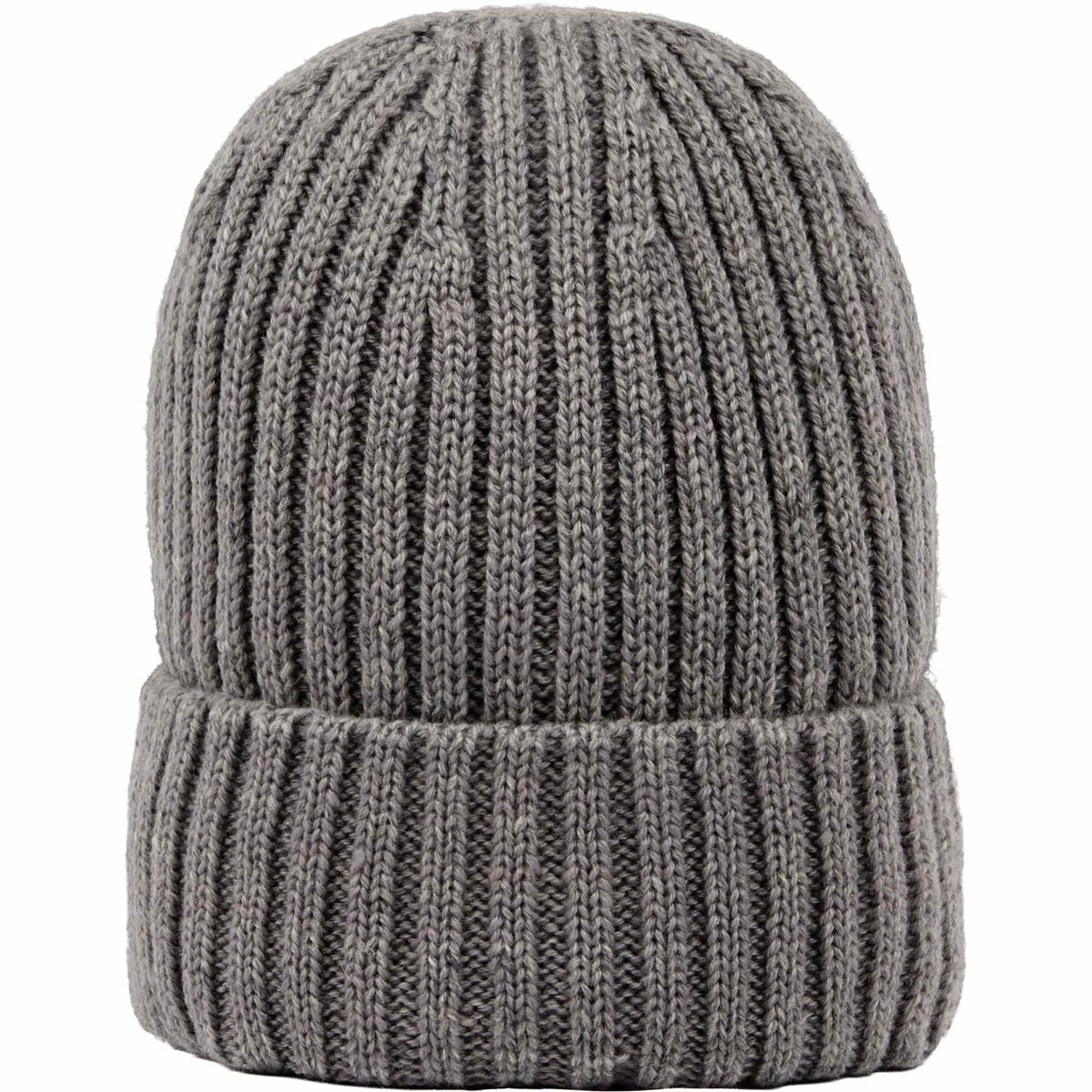 Recycled Wool Blend Beanie Embroidery - Silver - Front