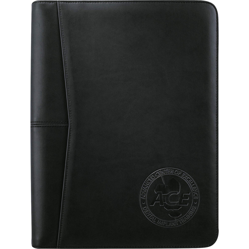 Recycled Writing Pad with Mesh ID Window Debossing - Black - Front