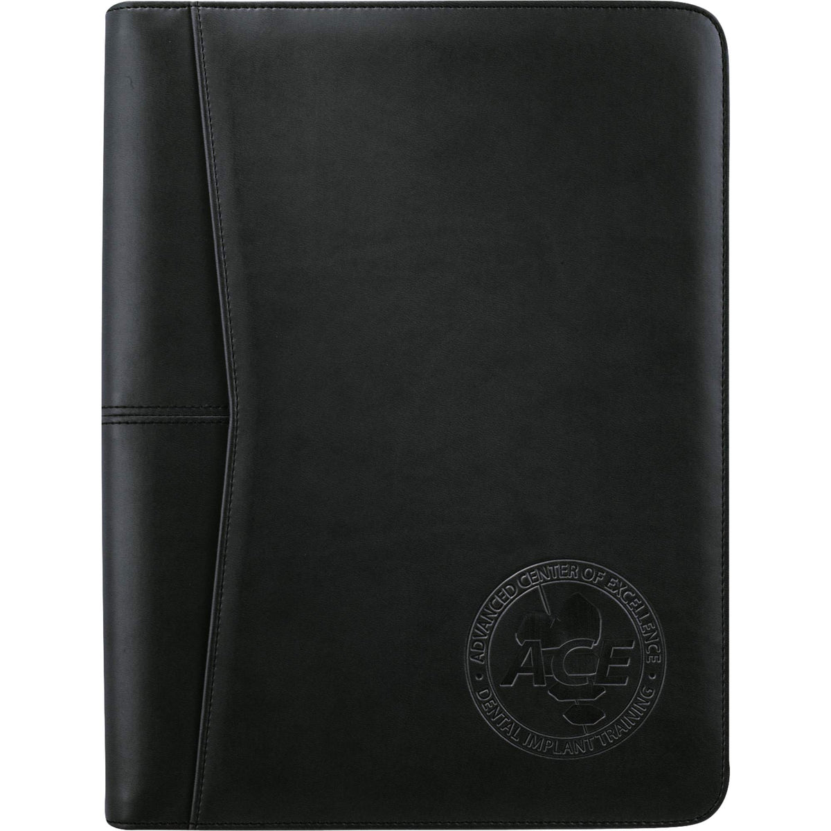 Recycled Writing Pad with Mesh ID Window Debossing - Black - Front
