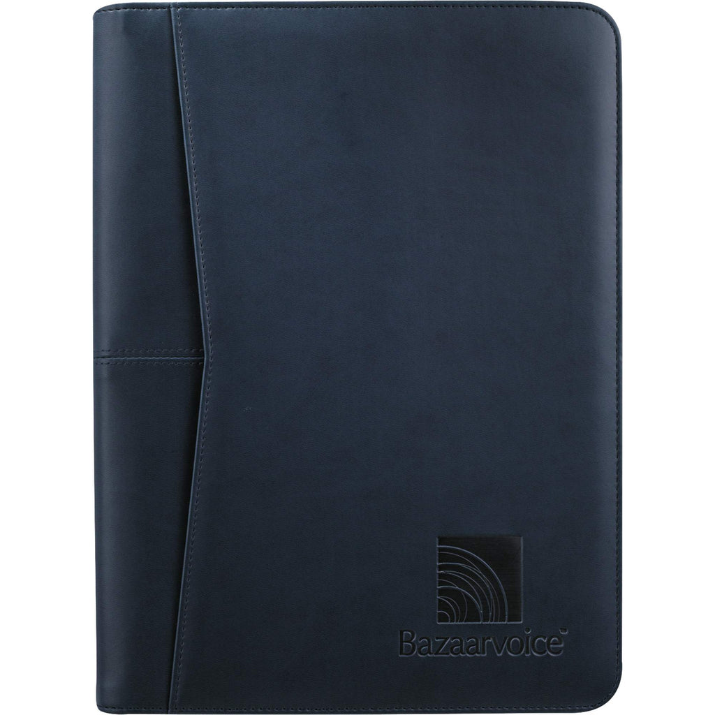 Recycled Writing Pad with Mesh ID Window Debossing - Navy - Front