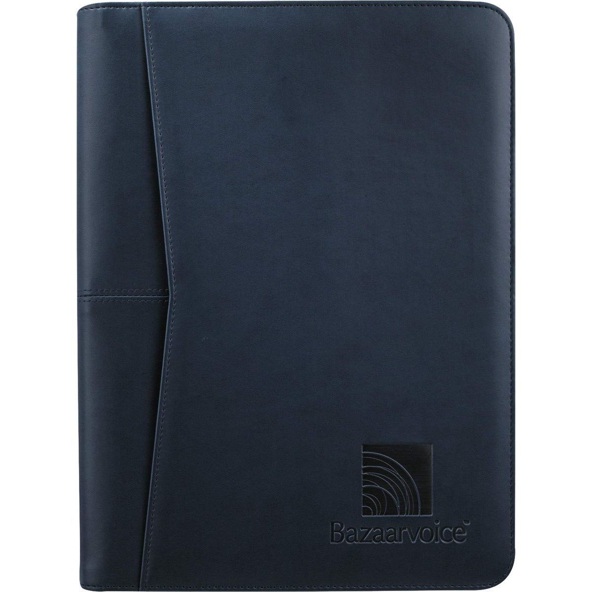 Recycled Writing Pad with Mesh ID Window Debossing - Navy - Front
