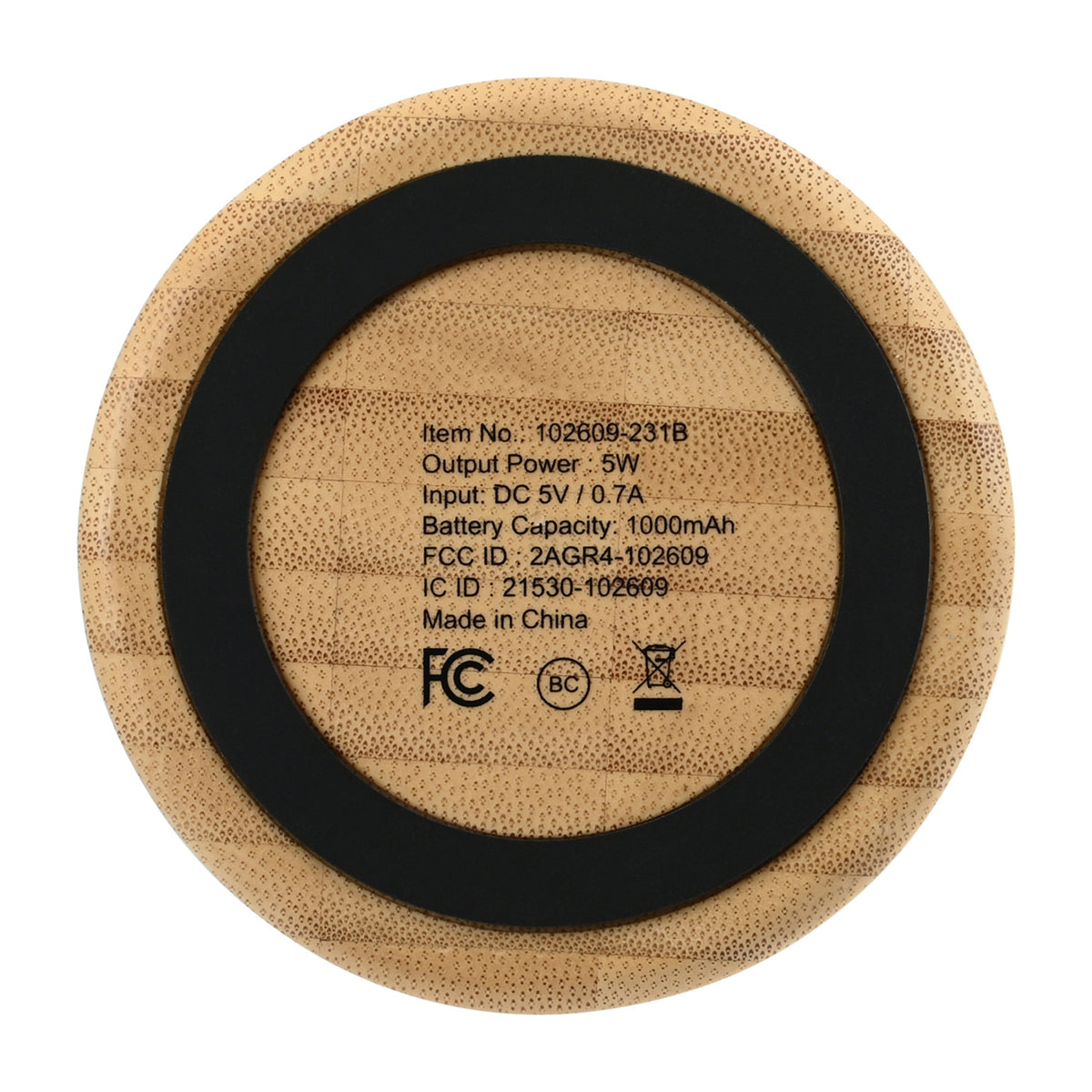 Reed Round Bamboo Bluetooth Speaker, 5W - Bamboo - View 5