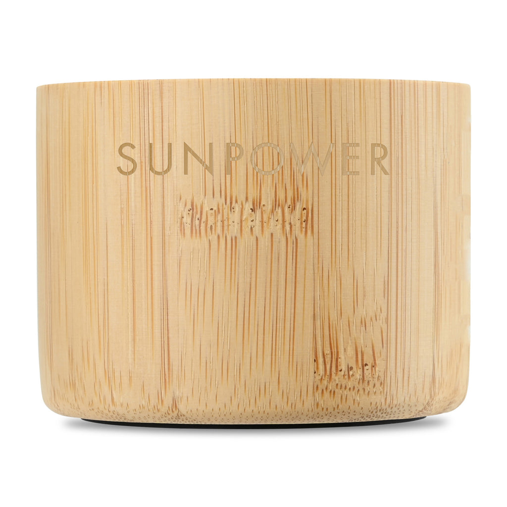 Reed Round Bamboo Bluetooth Speaker, 5W Laser Engraving - Bamboo - View 2