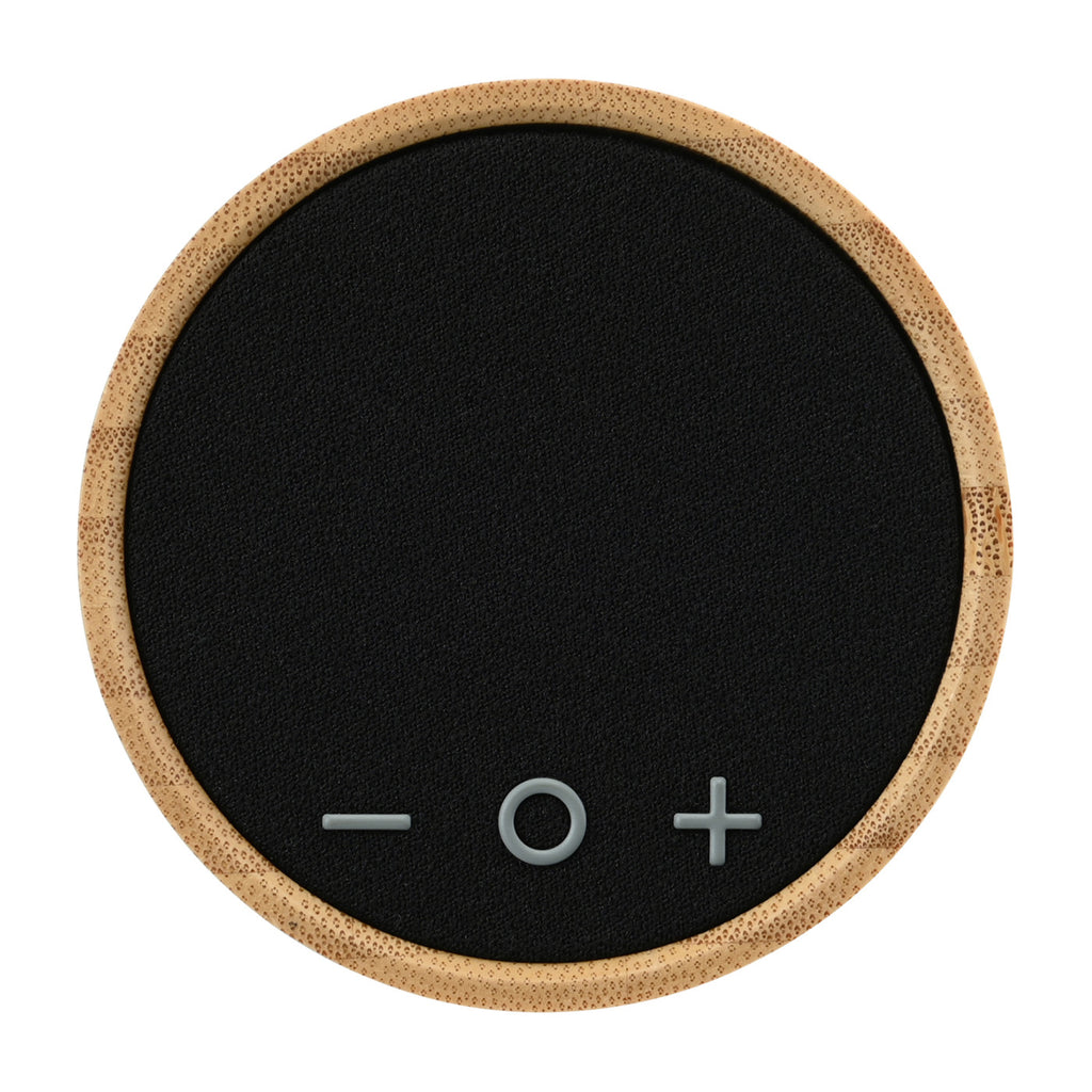 Reed Round Bamboo Bluetooth Speaker, 5W Laser Engraving - Bamboo - View 3