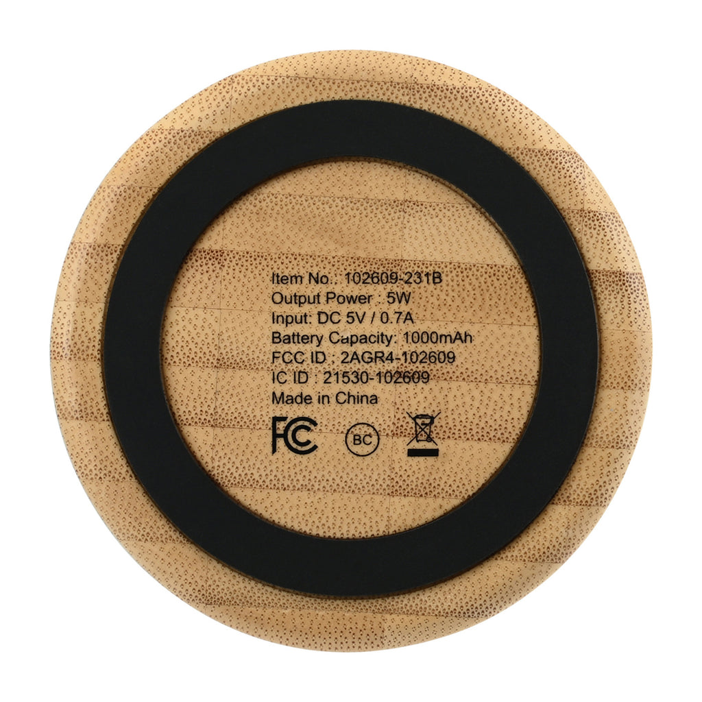Reed Round Bamboo Bluetooth Speaker, 5W Laser Engraving - Bamboo - View 5
