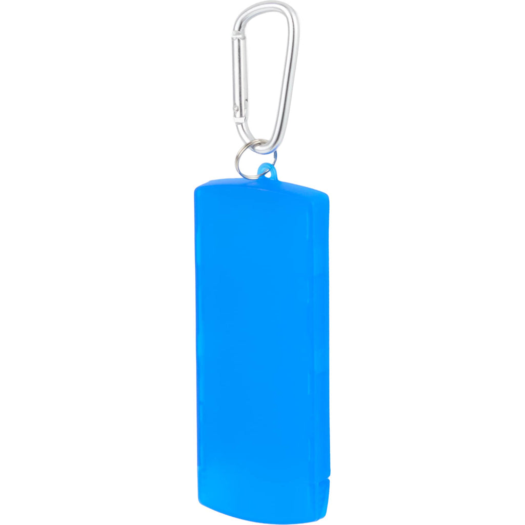 Refillable Bandage Dispenser with Carabiner - Blue - Left Angle